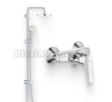 Душевой комплект Смеситель для душа Grohe BauFlow 23632000 + Стойка New Tempesta Rustic 26452001