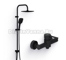 Душевой комплект Смеситель для душа Damixa Scandinavian Pure 362000300 черный + Стойка Origin Evo 978200300
