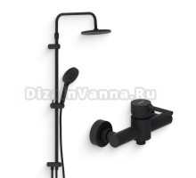 Душевой комплект Смеситель для душа Damixa Scandinavian Pure 362000300 черный + Стойка Apollo 947000300 черная матовая