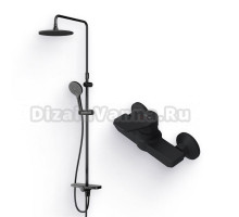 Душевой комплект Смеситель для душа AM.PM X-Joy F85A20022 + Стойка Like F0780222 черная