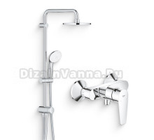Душевой комплект Смеситель для душа Grohe BauEdge 23635001 + Стойка New Tempesta 27389002