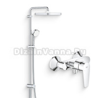 Душевой комплект Смеситель для душа Grohe BauEdge 23635001 + Стойка Tempesta Cosmopolitan System 250 Tempesta Cosmopolitan System 250 26694000