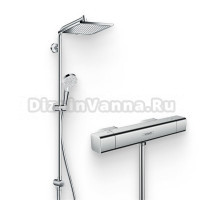 Душевой комплект Термостат Hansgrohe Ecostat E 15773000 для душа + Стойка Crometta E 240 1jet Showerpipe Reno 27289000 EcoSmart