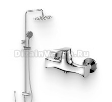 Душевой комплект Смеситель для душа BelBagno Trula TRU-ESDM-CRM + Стойка Ancona DOC2FD CRM