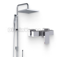 Душевой комплект Смеситель для душа Jacob Delafon Strayt E45371-CP + Стойка Eo E11716-CP