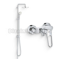 Душевой комплект Смеситель для душа Grohe Eurosmart 25242003 + Стойка New Tempesta Rustic 26452001