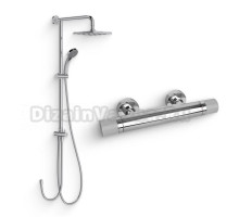 Душевой комплект Термостат Jacob Delafon Rivoli E24324-CP для душа + Стойка Eo E45893-CP