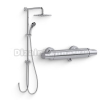 Душевой комплект Термостат Jacob Delafon Aleo E72352-CP для душа + Стойка Eo E45893-CP