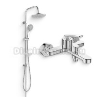 Душевой комплект Смеситель Agger Beauty Beauty A2610000 + Стойка Breeze A0193500 хром