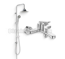 Душевой комплект Смеситель Agger Beauty Beauty A2610000 + Стойка Retro Retro A1993500