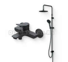 Душевой комплект Смеситель AM.PM X-Joy F85A10022 черный + Стойка Gem F0790022