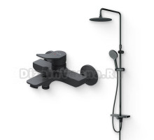 Душевой комплект Смеситель AM.PM X-Joy F85A10022 черный + Стойка Like F0780222 черная