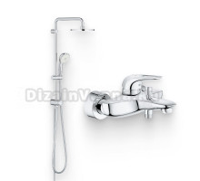 Душевой комплект Смеситель Grohe Eurostyle New 33591003 + Стойка New Tempesta Rustic 27399002