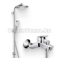 Душевой комплект Смеситель Hansgrohe Logis 71400000 + Стойка Crometta S 240 1jet Showerpipe Rеno 27270000 EcoSmart