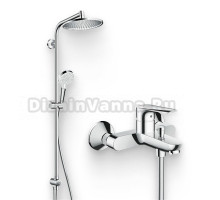 Душевой комплект Смеситель Hansgrohe Logis E 71403000 + Стойка Crometta S 240 1jet Showerpipe Rеno 27270000 EcoSmart