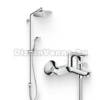 Душевой комплект Смеситель Hansgrohe Logis E 71403000 + Стойка Croma Select S 26793000 хром