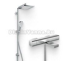 Душевой комплект Термостат Hansgrohe Ecostat E 15774000 для ванны с душем + Стойка Crometta E 240 1jet Showerpipe Reno 27289000 EcoSmart