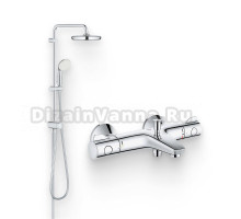 Душевой комплект Термостат Grohe Grohtherm 800 34576000 для ванны с душем + Стойка New Tempesta System 26381001