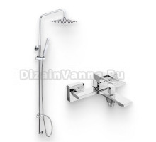 Душевой комплект Смеситель BelBagno Luce LUC-VAS-CRM + Стойка Trula TRU-COLD-U-CRM без смесителя