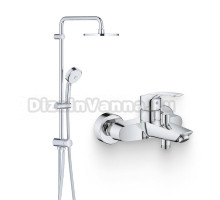 Душевой комплект Смеситель Grohe Eurosmart 33300003 + Стойка New Tempesta Cosmopolitan 27394002