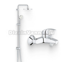 Душевой комплект Смеситель Grohe Eurosmart New 33300002 + Стойка New Tempesta Rustic 26452001