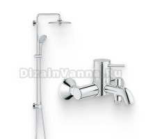 Душевой комплект Смеситель Grohe BauClassic 32865000 + Стойка Euphoria 27421002