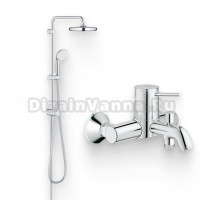 Душевой комплект Смеситель Grohe BauClassic 32865000 + Стойка New Tempesta System 26381001