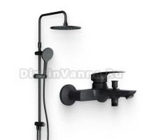 Душевой комплект Смеситель AM.PM Tender F45A10022 + Стойка Like F0780022 черная