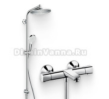 Душевой комплект Термостат Hansgrohe Ecostat universal 13123000 для ванны с душем + Стойка Crometta S 240 1jet Showerpipe Rеno 27270000 EcoSmart