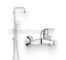 Душевой комплект Смеситель Grohe BauCurve 23599000 + Стойка New Tempesta 27389002
