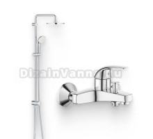 Душевой комплект Смеситель Grohe BauCurve 23599000 + Стойка New Tempesta Rustic 26452001