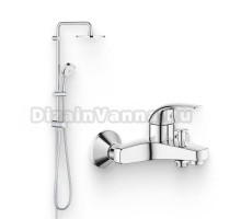 Душевой комплект Смеситель Grohe BauCurve 23599000 + Стойка New Tempesta Cosmopolitan 27394002