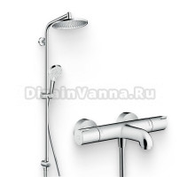 Душевой комплект Термостат Hansgrohe Ecostat 1001 CL ВМ 13201000 для ванны с душем + Стойка Crometta S 240 1jet Showerpipe Rеno 27270000 EcoSmart
