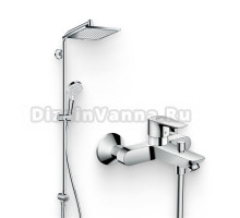 Душевой комплект Смеситель Hansgrohe Talis E 71740000 + Стойка Crometta E 240 1jet Showerpipe Reno 27289000 EcoSmart