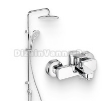 Душевой комплект Смеситель Kludi Pure&Easy 376810565 + Стойка Freshline dual shower system 6709005-00