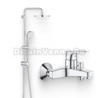 Душевой комплект Смеситель Grohe BauFlow 23601000 + Стойка New Tempesta Rustic 27399002