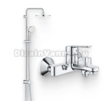 Душевой комплект Смеситель Grohe BauEdge 23605000 + Стойка New Tempesta Rustic 26452001