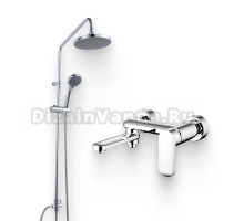 Душевой комплект Смеситель Bravat Opal F6125183CP-01-RUS + Стойка Fit D283CP-2-RUS
