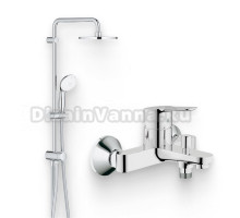 Душевой комплект Смеситель Grohe BauEdge 23334000 + Стойка New Tempesta 27389002