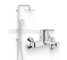 Душевой комплект Смеситель Grohe BauEdge 23334000 + Стойка New Tempesta Rustic 27399002