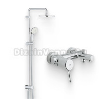Душевой комплект Смеситель Grohe Concetto 32211001 + Стойка New Tempesta Rustic 26452001