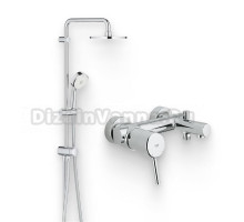 Душевой комплект Смеситель Grohe Concetto 32211001 + Стойка New Tempesta Cosmopolitan 27394002