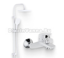 Душевой комплект Смеситель Damixa Origin Bit 771000200 белый + Стойка Origin Evo DX978200200 белая