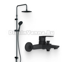 Душевой комплект Смеситель AM.PM Gem F90A10022 черный + Стойка F0790022