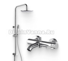 Душевой комплект Смеситель Aquanet Minima AF130-20C + Стойка Practic AF100-70-S-C хром
