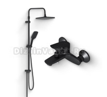Душевой комплект Смеситель Damixa Origin Bit 771000300 черный + Стойка Gala 953000300 черная матова