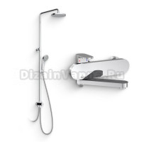 Душевой комплект Смеситель Ravak Chrome CR 022.00/150 + Стойка DS 090.00