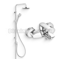 Душевой комплект Смеситель Kludi Pure&Solid 346810575 + Стойка Logo dual shower system 6809305-00