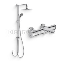 Душевой комплект Термостат Jacob Delafon Villette E23721-CP для ванны с душем + Стойка Eo E45893-CP