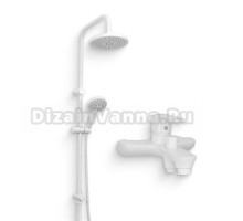 Душевой комплект Смеситель Orange Aristo M19-100w белый + Стойка O-Shower O-Shower OW02w
